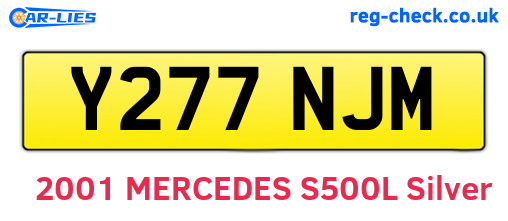 Y277NJM are the vehicle registration plates.