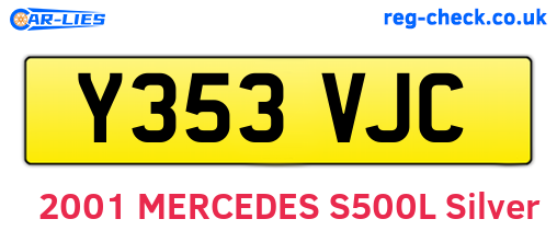 Y353VJC are the vehicle registration plates.