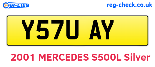 Y57UAY are the vehicle registration plates.