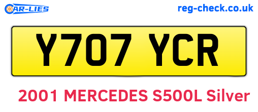 Y707YCR are the vehicle registration plates.