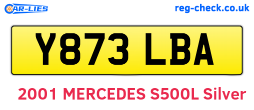 Y873LBA are the vehicle registration plates.