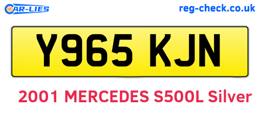 Y965KJN are the vehicle registration plates.
