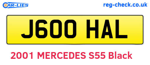 J600HAL are the vehicle registration plates.