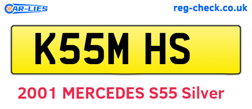 K55MHS are the vehicle registration plates.