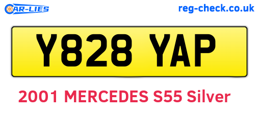Y828YAP are the vehicle registration plates.