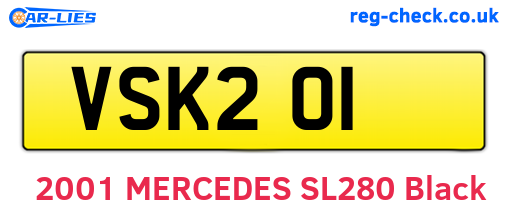VSK201 are the vehicle registration plates.