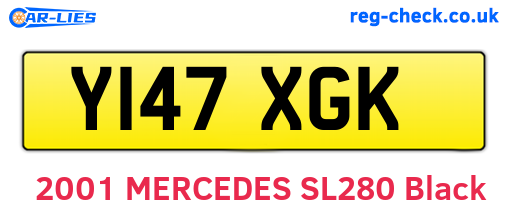 Y147XGK are the vehicle registration plates.