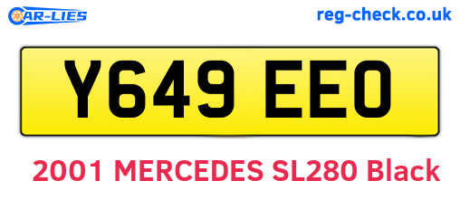 Y649EEO are the vehicle registration plates.