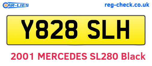 Y828SLH are the vehicle registration plates.