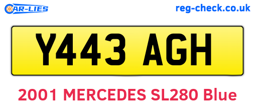 Y443AGH are the vehicle registration plates.