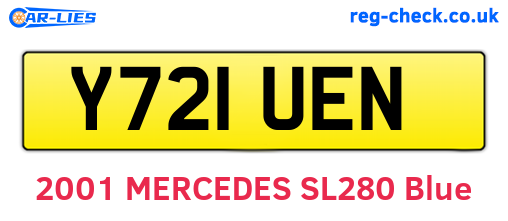 Y721UEN are the vehicle registration plates.