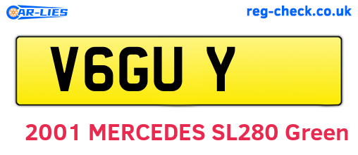 V6GUY are the vehicle registration plates.