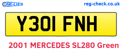 Y301FNH are the vehicle registration plates.