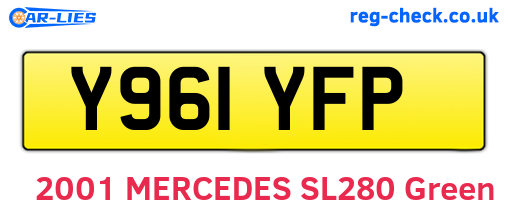 Y961YFP are the vehicle registration plates.