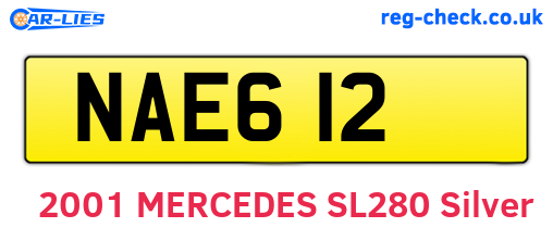 NAE612 are the vehicle registration plates.
