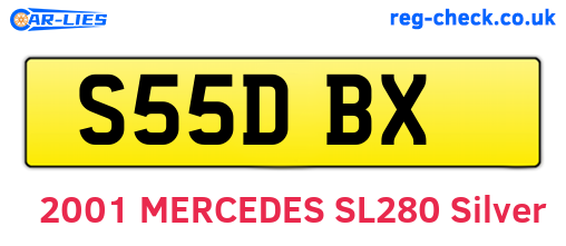 S55DBX are the vehicle registration plates.
