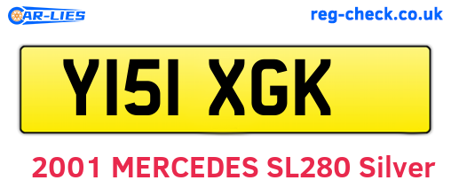 Y151XGK are the vehicle registration plates.