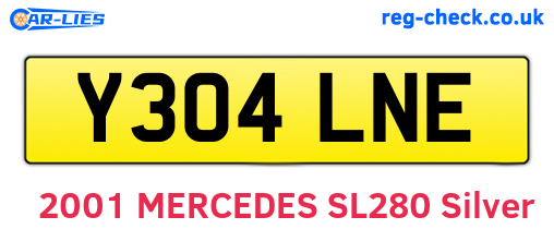 Y304LNE are the vehicle registration plates.