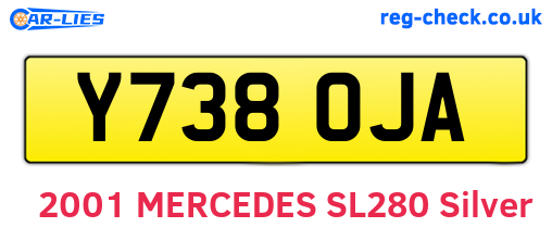 Y738OJA are the vehicle registration plates.