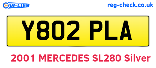 Y802PLA are the vehicle registration plates.