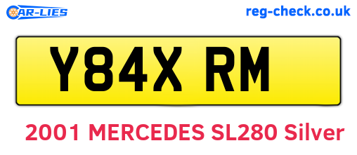 Y84XRM are the vehicle registration plates.