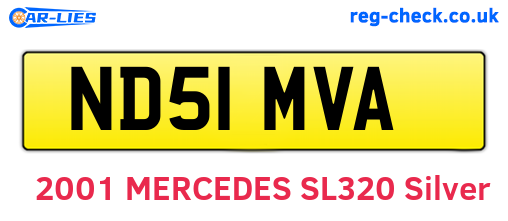 ND51MVA are the vehicle registration plates.