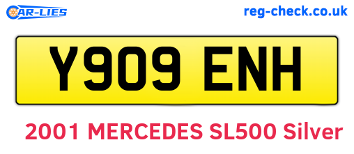 Y909ENH are the vehicle registration plates.