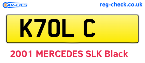 K7OLC are the vehicle registration plates.