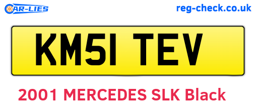 KM51TEV are the vehicle registration plates.