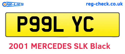 P99LYC are the vehicle registration plates.