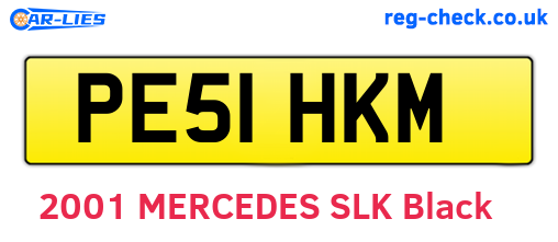 PE51HKM are the vehicle registration plates.