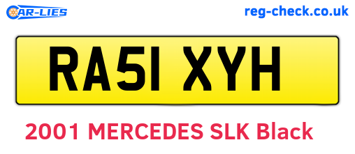 RA51XYH are the vehicle registration plates.