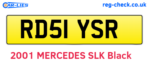 RD51YSR are the vehicle registration plates.