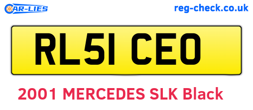 RL51CEO are the vehicle registration plates.