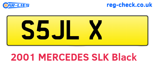 S5JLX are the vehicle registration plates.