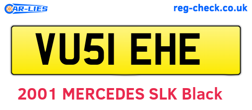 VU51EHE are the vehicle registration plates.