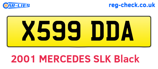 X599DDA are the vehicle registration plates.