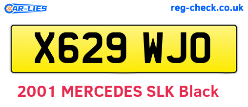 X629WJO are the vehicle registration plates.