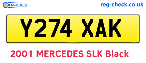 Y274XAK are the vehicle registration plates.