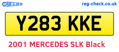 Y283KKE are the vehicle registration plates.