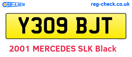 Y309BJT are the vehicle registration plates.