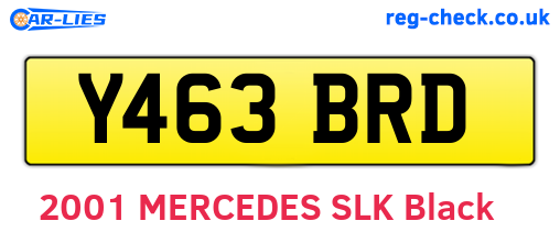 Y463BRD are the vehicle registration plates.