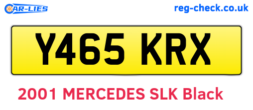 Y465KRX are the vehicle registration plates.