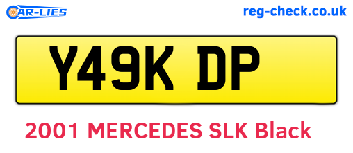 Y49KDP are the vehicle registration plates.