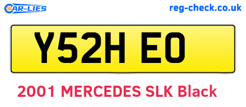 Y52HEO are the vehicle registration plates.