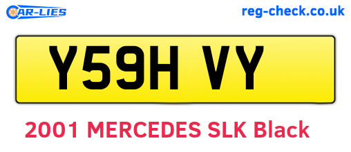 Y59HVY are the vehicle registration plates.