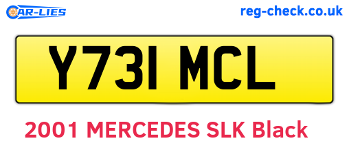 Y731MCL are the vehicle registration plates.