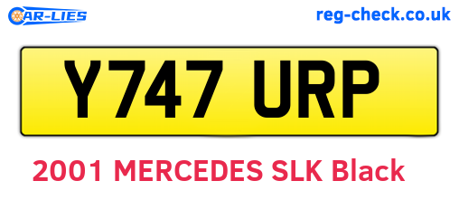 Y747URP are the vehicle registration plates.
