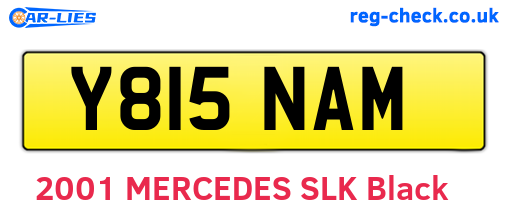Y815NAM are the vehicle registration plates.