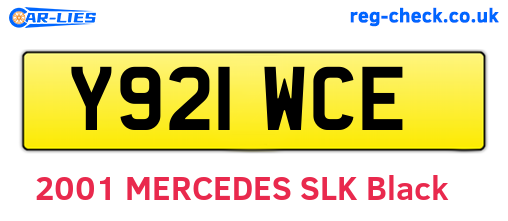Y921WCE are the vehicle registration plates.